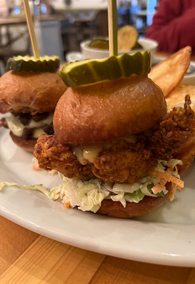 honey salt chicken slider