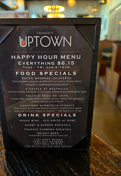 frankies menu indoors